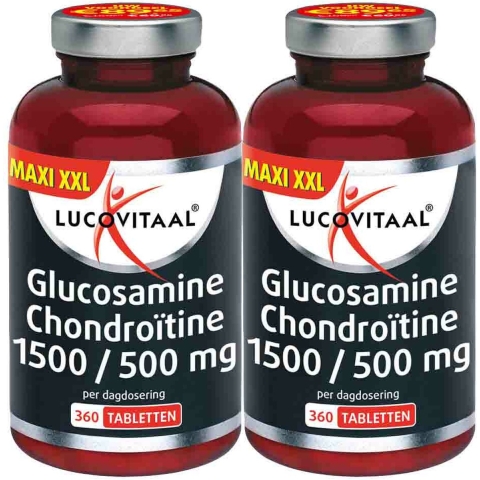 2x Lucovitaal Glucosamine Chondroïtine 1500/500 mg 360 tabletten