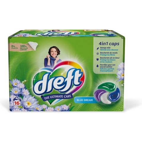 8x Dreft Wasmiddel Capsules Blue Dreams 16 stuks