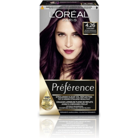3x L'Oréal Préférence Permanente Haarkleuring 4.26 Intens Bordeaux