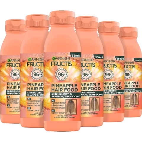 6x Garnier Fructis Pineapple Hair Food Shampoo 350 ml