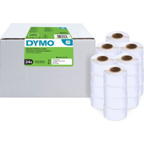 DYMO S0722360 Rol met etiketten 89 x 28 mm Papier Wit 3120 stuk(s) Permanent hechtend Adresetiketten