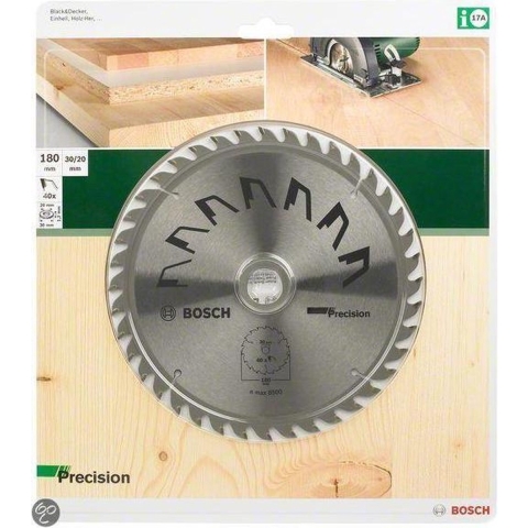 Bosch Accessories Precision 2609256861 Hardmetaal-cirkelzaagblad 180 x 30 mm Aantal tanden: 40 1 stuk(s)