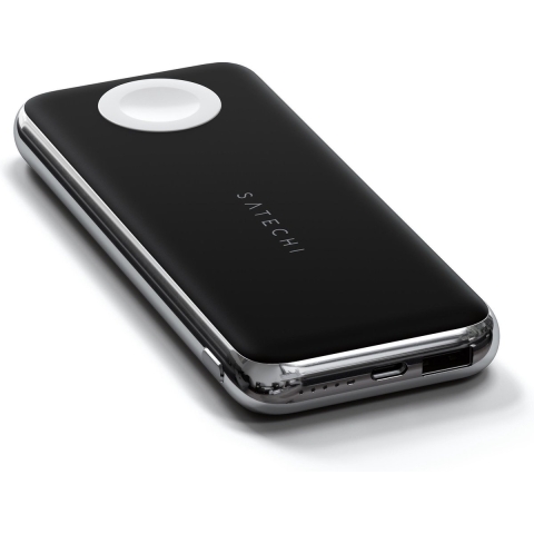 Satechi Quatro Wireless powerbank 10000 mAh Qi Wireless Charging USB-A, USB-C Zwart