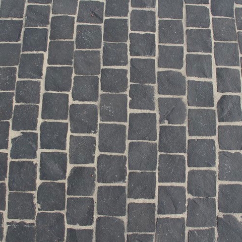 TB basalt Rion natuursteen keien Antraciet 10 x 10 x 5/7 cm - Gardenlux