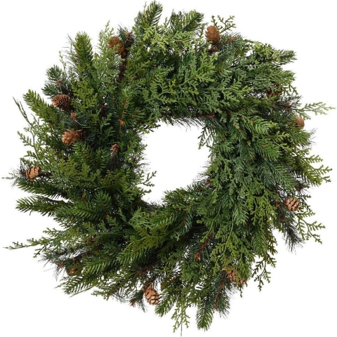 Cypress krans d60h13 cm groen - Everlands