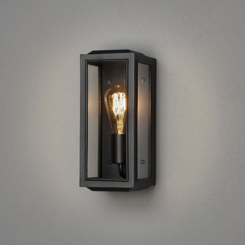 Konstsmide Carpi 7348-750 Buitenlamp (wand), Wandlamp Spaarlamp, Gloeilamp, LED E27 Zwart