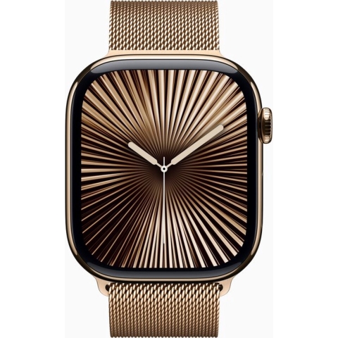 Apple Watch Series 10 GPs + Cellular 46mm Gold Milanese Loop S/m Smartwatch