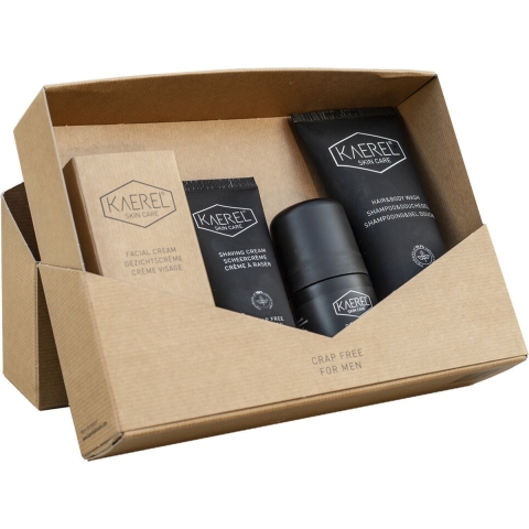 Kaerel Geschenkset Gezichtscréme 75 ml + Scheercréme 100 ml + Shampoo&Douchegel 200 ml + Deodorant 75 ml 1 set