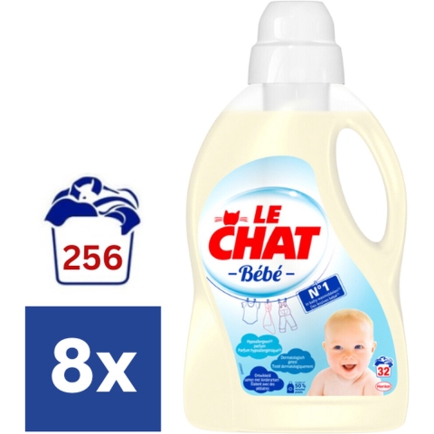 4x Le Chat Wasmiddel Gel Bébé 32 Wasbeurten 1440 ml