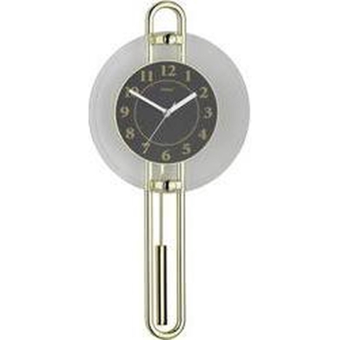 Mebus 14813 Wandklok Kwarts 26 cm x 54.5 cm Goud, Zwart, Zilver