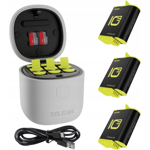 Telesin Allin Charger Box + 3X Battery - GoPro Hero 9/10/11/12