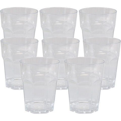 Drinkglas - 50x - transparant - onbreekbaar kunststof - 220 ml -