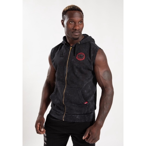 Gorilla Wear Silverdale Mouwloze Hoodie - Zwart - 4XL