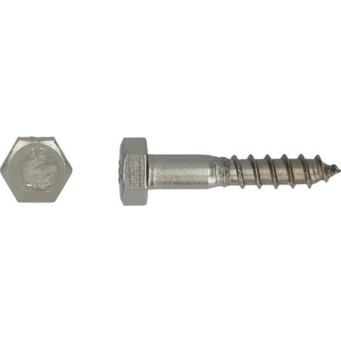 pgb-Europe PGB-FASTENERS | Houtdraadbout DIN 571 Ø 10,0x150 A2 | 50 st 000571A00010001503