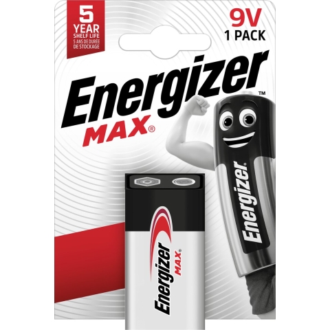 Energizer Alkaline-Batterij 9V | 6LR61 | Zilver / Zwart | 12 stuks - EN-MAX9V1 EN-MAX9V1
