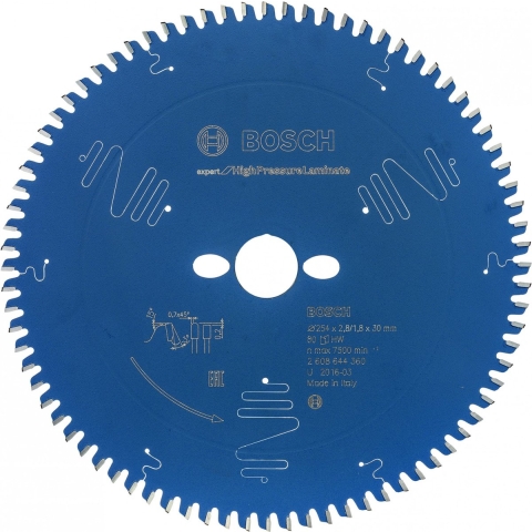 Bosch Accessoires Cirkelzaagblad Expert for HPL 254 x 30 x 2,8 mm, 80T - 2608644360