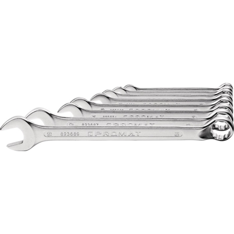 Promat Ring-steeksleutelset | 12-delig sleutelwijdte 10-32 mm | vorm B chroom-vanadiumstaal - 4000823702 - 4000823702