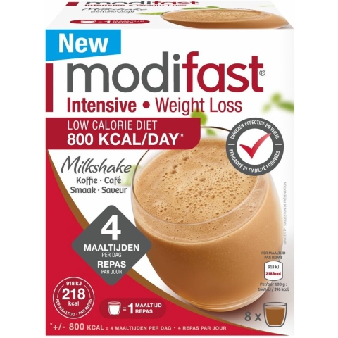 8x Modifast Intensive Milkshake Koffie 8 x 55 gr