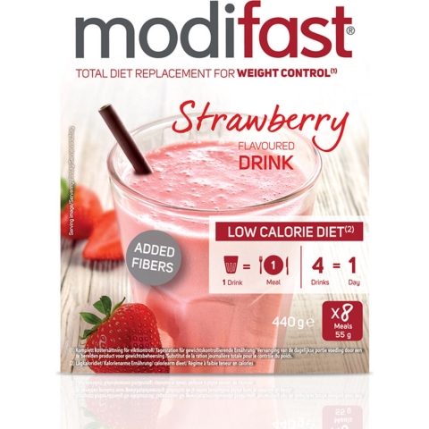 4x Modifast Intensive Milkshake Aardbei 8 x 55 gr