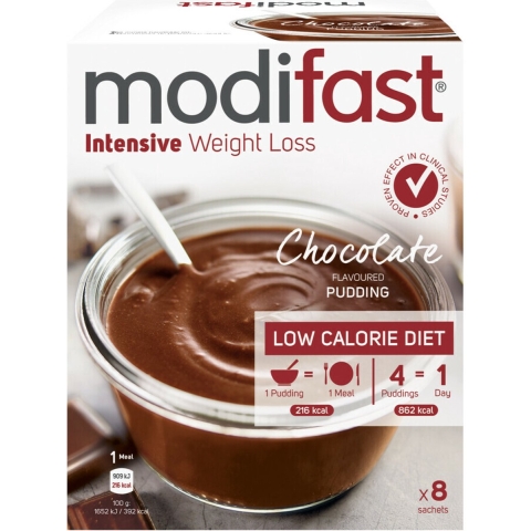 8x Modifast Intensive Pudding Chocolade 8 x 55 gr