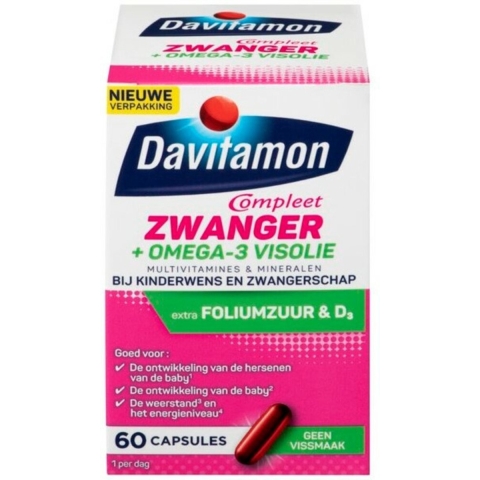 4x Davitamon Compleet Mama Omega-3 Visolie 60 capsules