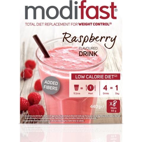 8x Modifast Intensive Milkshake Raspberry 8 x 55 gr