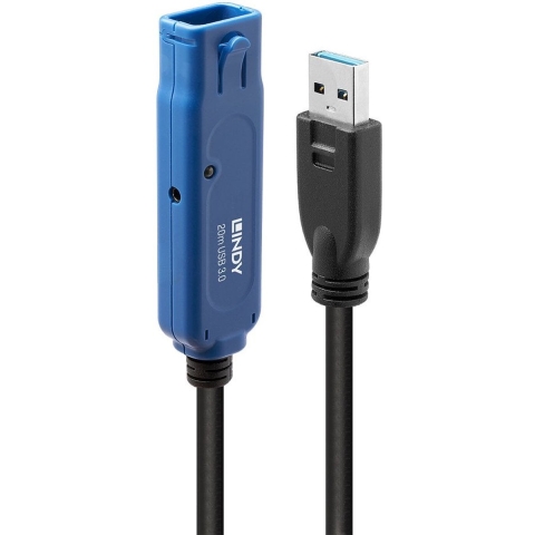 LINDY USB-kabel USB 3.2 Gen1 (USB 3.0 / USB 3.1 Gen1) USB-A stekker, USB-A bus 20.00 m Zwart 43361