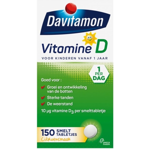 4x Davitamon Vitamine D Kind 150 smelttabletten