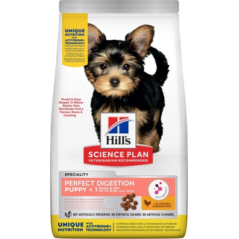 Hill&apos;s Perfect Digestion Puppy Small & Mini met kip en bruine rijst hondenvoer 2 x 6 kg