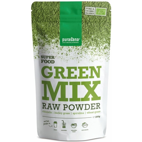 6x Purasana Green Mix Poeder Bio 200 gr