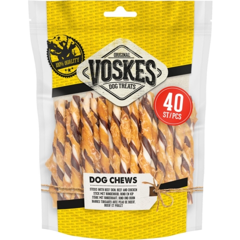 15x Voskes Rawhide Kip - Rund Sticks 400 gr
