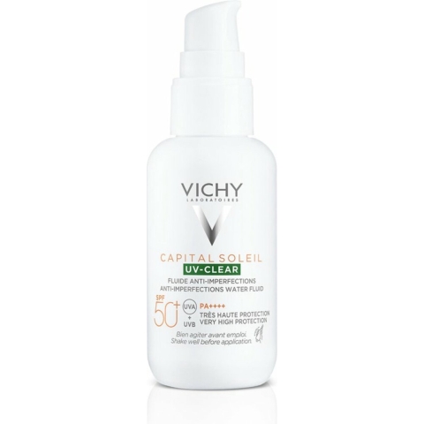 3x Vichy Capital Soleil UV Clear Anti-onzuiverheden Zonnebrand SPF 50+ 40 ml