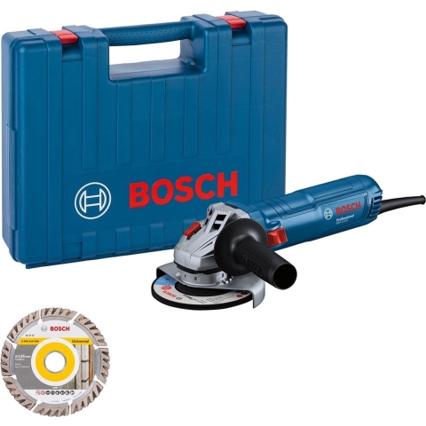Bosch GWS 12-125 Haakse Slijper Met Diamantschijf In Koffer
