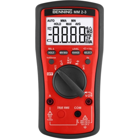 Benning MM 2-3 Digitale Multimeter TRUE RMS - AC/DC 1000V&10A - CAT III 1000V / CAT IV 600V