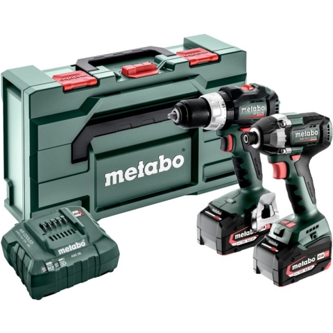 Metabo Comboset 2.8.8. 18V Li-ion Accu Klopboormachine En Slagmoersleutel Set (2x5.2Ah) In MetaBOX