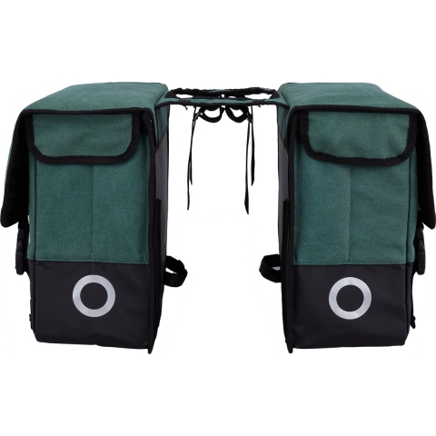 Dubbele Canvas Tas Plus Groen/Matzwart 57L