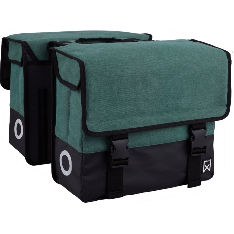 Dubbele Canvas Tas Plus Groen/Matzwart 40L