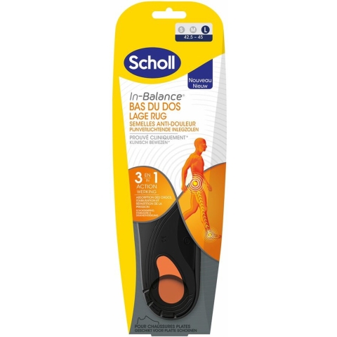 4x Scholl In Balance Inlegzolen Lage Rug Large (Maat 42,5 - 45) 1 paar