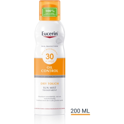 12x Eucerin Sun Oil Control Mist Transparent Dry Touch SPF 30 200 ml