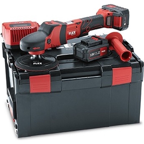 Flex PE 150 18.0-EC/5.0 Set 18V Li-Ion Accu Roterende Polijstmachine Set (2x 5,0Ah Accu) In L-Boxx
