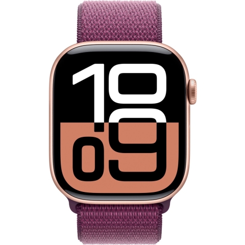 Apple Watch Series 10 GPs + Cellular 46mm Plum Sport Loop Smartwatch Rose Gold