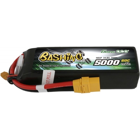 GensAce Bashing Car Lipo 60c 14,8 volt 5000mah met XT90 Stekker