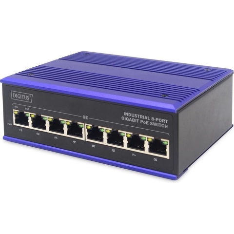 Digitus DN-651121 Industrial Ethernet Switch 10 / 100 / 1000 MBit/s IEEE 802.3af (12.95 W), IEEE 802.3at (25.5 W)