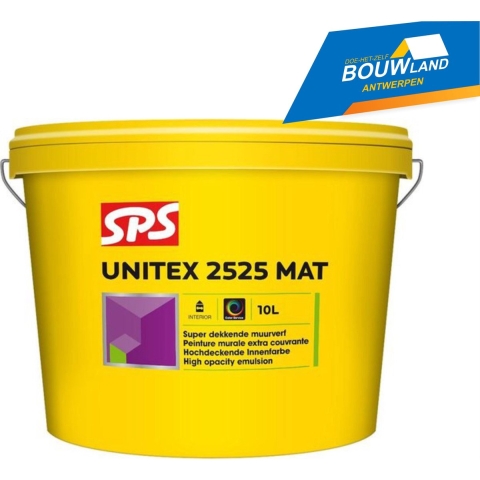 SPS Unitex 2525 Satin Muurverf - Op Kleur Gemengd - 10L