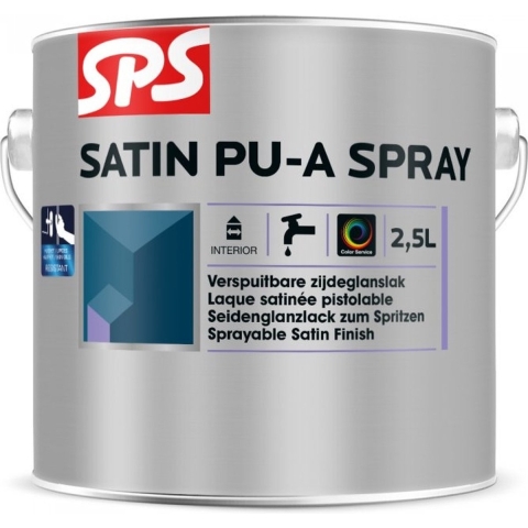 SPS Satin Pu-A Lak Spray - Op Kleur Gemengd - 2,5L