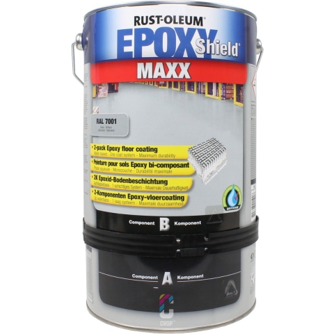 Rust-Oleum EpoxyShield MAXX Vloercoating - Zilvergrijs - 5L