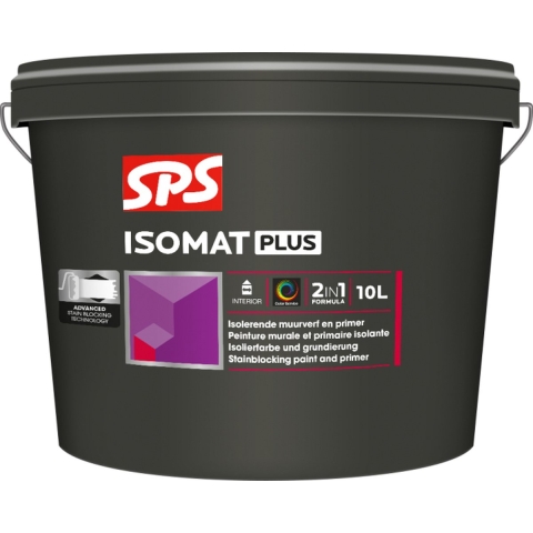 SPS Isomat Plus Muurverf En Primer - Op Kleur Gemengd - 4L