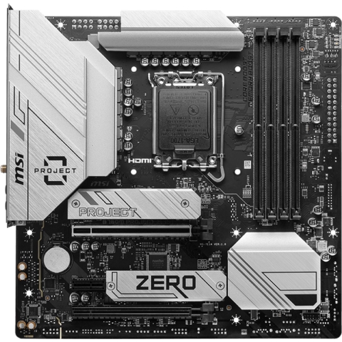 MSI B760M PROJECT ZERO Moederbord Socket Intel 1700 Vormfactor Micro-ATX Moederbord chipset Intel® B760