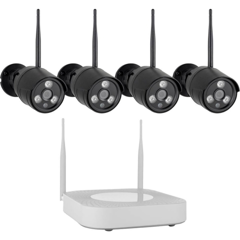 Smartwares CMS-30300 CMS-30300 IP-Draadloze bewakingsset Radiografisch, WiFi Met 4 cameras 1920 x 1080 Pixel
