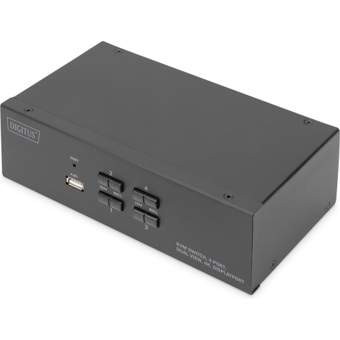 Digitus DS-12882 KVM-switch 4 poorten DisplayPort Toetsenbord, USB 1920 x 1080 Pixel, 1920 x 1200 Pixel, 1920 x 1280 Pixel, 1920 x 1440 Pixel, 2560 x 1080